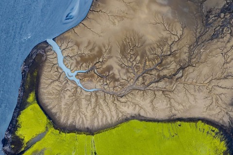 Abstract structures in the riverbed, Icelandic Highlands, Iceland