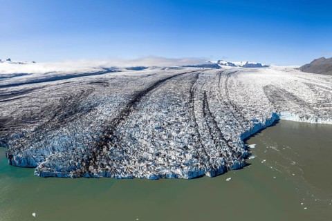 Glacier tongue of the Vatnajökull glacier, Vatnajökull National Park, South Iceland, Iceland