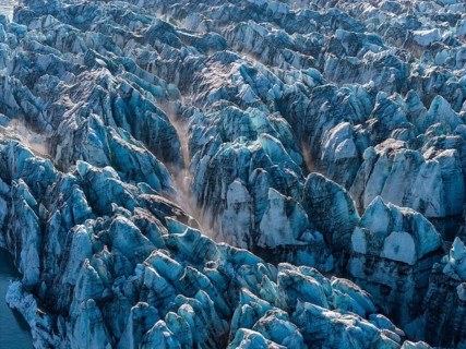 Ice of the Vatnajökull glacier, Vatnajökull National Park, South Iceland, Iceland