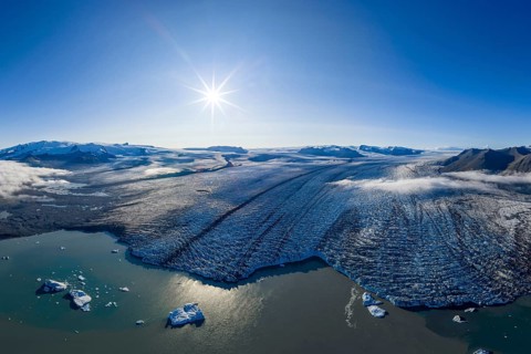 Glacier tongue of the Vatnajökull glacier, Vatnajökull National Park, South Iceland, Iceland
