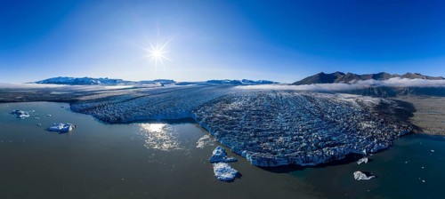 Glacier and mountains of the Vatnajökull glacier, Vatnajökull National Park, South Iceland, Iceland