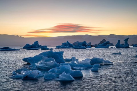 Iceberg in the Jökulsarlon glacier lagoon, Vatnajökull National Park, South Iceland, Iceland