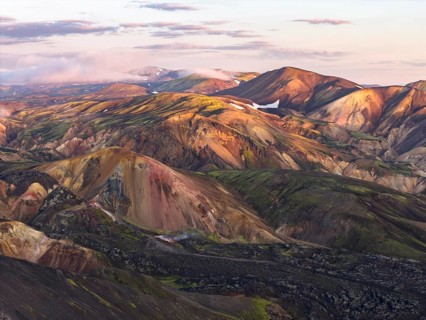 Rhyolite mountains in Landmannalaugar, Fjallabak Nature Reserve, Icelandic Highlands, Iceland