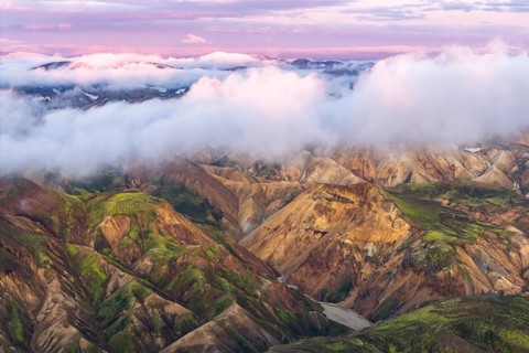 Rhyolite mountains in Landmannalaugar, Fjallabak Nature Reserve, Icelandic Highlands, Iceland