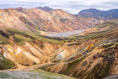 Rhyolite mountains in Landmannalaugar, Fjallabak Nature Reserve, Icelandic Highlands, Iceland