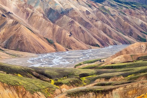 Rhyolite mountains in Landmannalaugar, Fjallabak Nature Reserve, Icelandic Highlands, Iceland