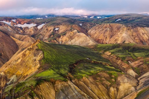 Rhyolite mountains in Landmannalaugar, Fjallabak Nature Reserve, Icelandic Highlands, Iceland