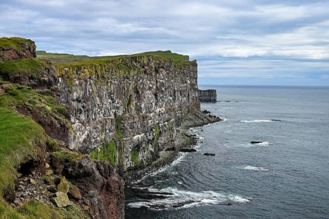 Rocky coast near Latrabjarg, Westfjords, West Iceland, Iceland