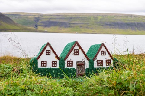 Elf houses, Westfjords, West Iceland, Iceland