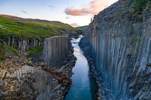 Studlagil Basalt Canyon, gorge in the Jökuldalur Valley, East Iceland, Iceland