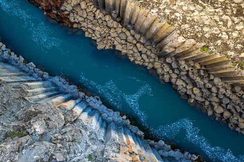 Studlagil Basalt Canyon, gorge in the Jökuldalur Valley, East Iceland, Iceland