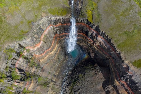 Hengifoss waterfall, East Iceland, Iceland