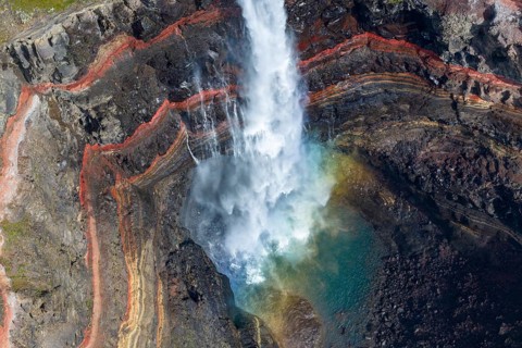 Hengifoss waterfall, East Iceland, Iceland