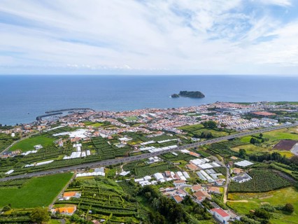 Vila Franca Do Campo Town, Vila Franca Islet and Atlantic Ocean. Azores, Sao Miguel Island,