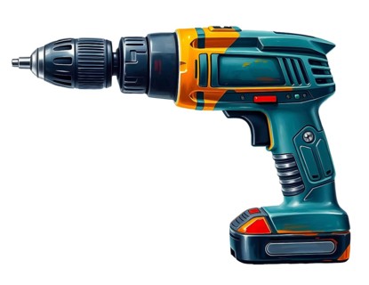 Cordless drill on white bacground, perfect for various drilling and fastening applications in home
