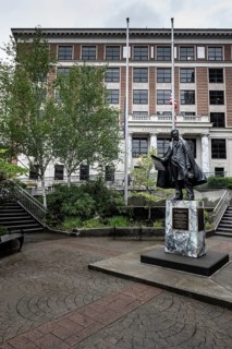 Statue of William H. Seward in front of the Capitol, Juneau, Alaska, USA