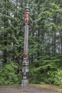 Totem poles, Totem Bight State Historical Park, Ketchikan, Alaska, USA