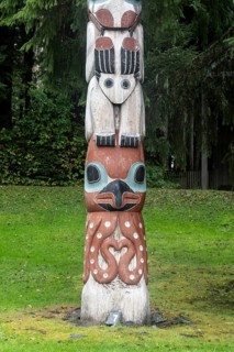 Totem poles, Totem Bight State Historical Park, Ketchikan, Alaska, USA