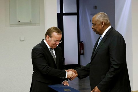 Federal Minister of Defence Boris Pistorius with Lloyd James Austin III Former United States