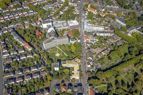 Aerial view, Johanniter-Kliniken Hamm Evangelisches Krankenhaus Hamm, Seniorencampus Baustelle mit