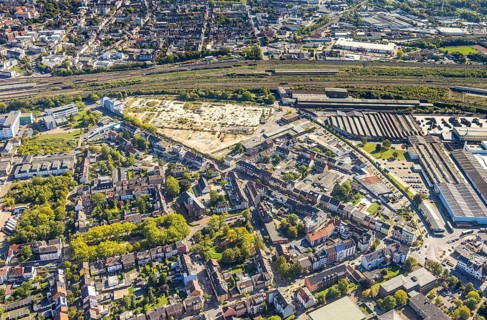 Aerial view, construction area WDI Westfälische Drahtindustrie between Wilhelmstraße and