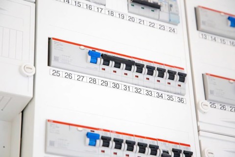 Switch cabinet or distribution box in a new residential building