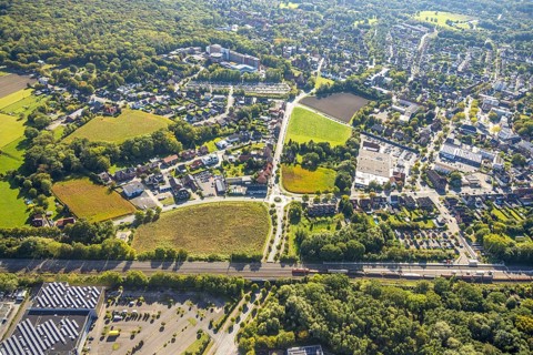 Aerial view, residential area with roundabout Vogelstraße, Frielicker Weg and Ahlener Straße,
