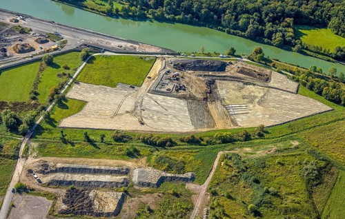 Aerial view, construction site between Geithe and Siegenbeckstraße, deconstruction at the harbour