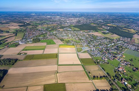 Aerial view, planned stop in Westtünnen, construction site at Südfeldweg and Von-Thünen-Straße for