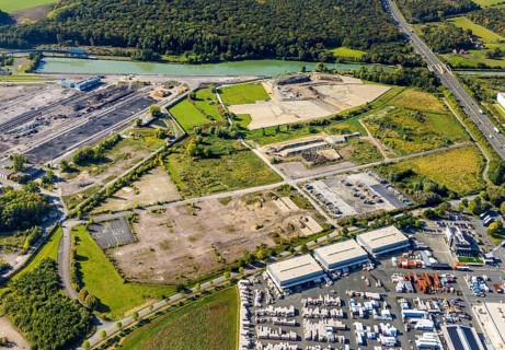 Aerial view, construction site between Geithe and Siegenbeckstraße, deconstruction at the harbour