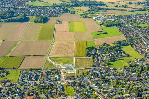 Aerial view, planned stop in Westtünnen, construction site at Südfeldweg and Von-Thünen-Straße for