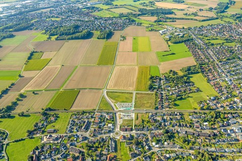 Aerial view, planned stop in Westtünnen, construction site at Südfeldweg and Von-Thünen-Straße for