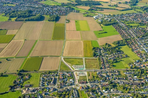 Aerial view, planned stop in Westtünnen, construction site at Südfeldweg and Von-Thünen-Straße for