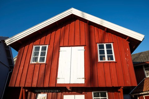Falun red boat shed, Smögen, Smögenbryggan, Västra Götalands Län, Bohuslän, Sweden