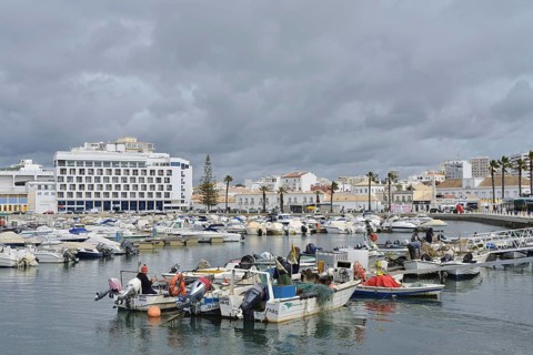 Boats in the harbour, Faro, Algarve, Portugal