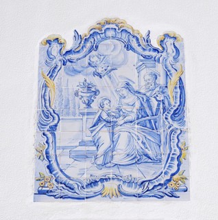 Azulejo at the church of Sant'Ana, Albufeira, Algarve, Portugal