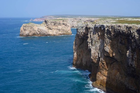 Steep coast at Cabo de Sao Vicente, Algarve, Portugal