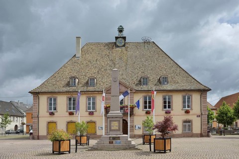 Town Hall, Hotel de Ville, Neuf-Brisach, Departement Haut-Rhin, Alsace, France