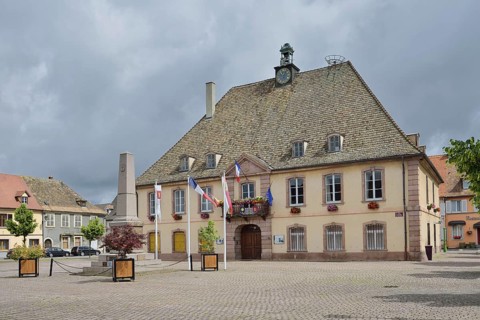 Town Hall, Hotel de Ville, Neuf-Brisach, Departement Haut-Rhin, Alsace, France