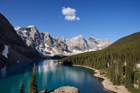 Moraine Lake and mountains of the Valley of the Ten Peaks, Banff National Park, Alberta, Canada