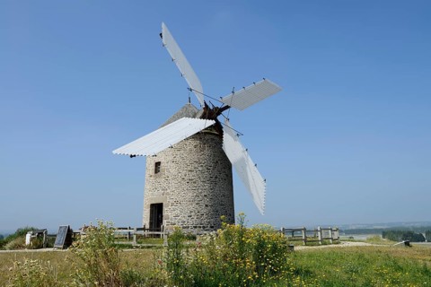 Windmill Moulin a vent de Moidrey, Pontorson, Departement Manche, Normandy, France