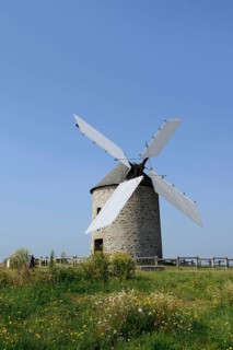 Windmill Moulin a vent de Moidrey, Pontorson, Departement Manche, Normandy, France