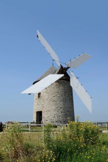 Windmill Moulin a vent de Moidrey, Pontorson, Departement Manche, Normandy, France