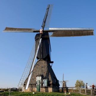 Historic windmill, UNESCO World Heritage Site, Kinderdijk, South Holland, Netherlands