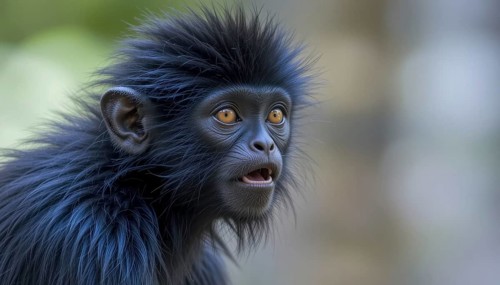 A close-up portrait showcases a Black-headed Spider Monkey (Ateles fusciceps robustus) with