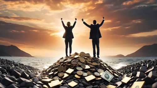 Concept of financial investment money saving money growth business success, AI generated
