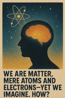 Metaphoric sufi poster illustrating thoughtful arguments and visual signs proving God's existence,