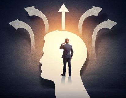 The scene is full of confusion and uncertainty. Mental health, brain disorder, AI generated