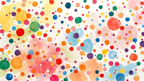 Round watercolor circular dot patterns dot doodle. AI generated image