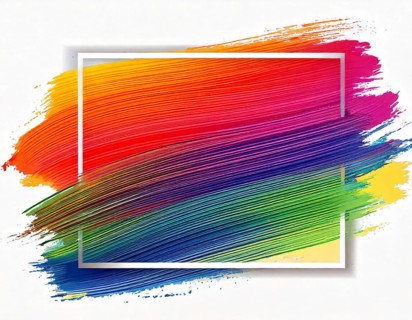 Brush strokes with border. Element for design flyer, AI generated